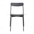 Metal frame with wooden bacrest dining chair